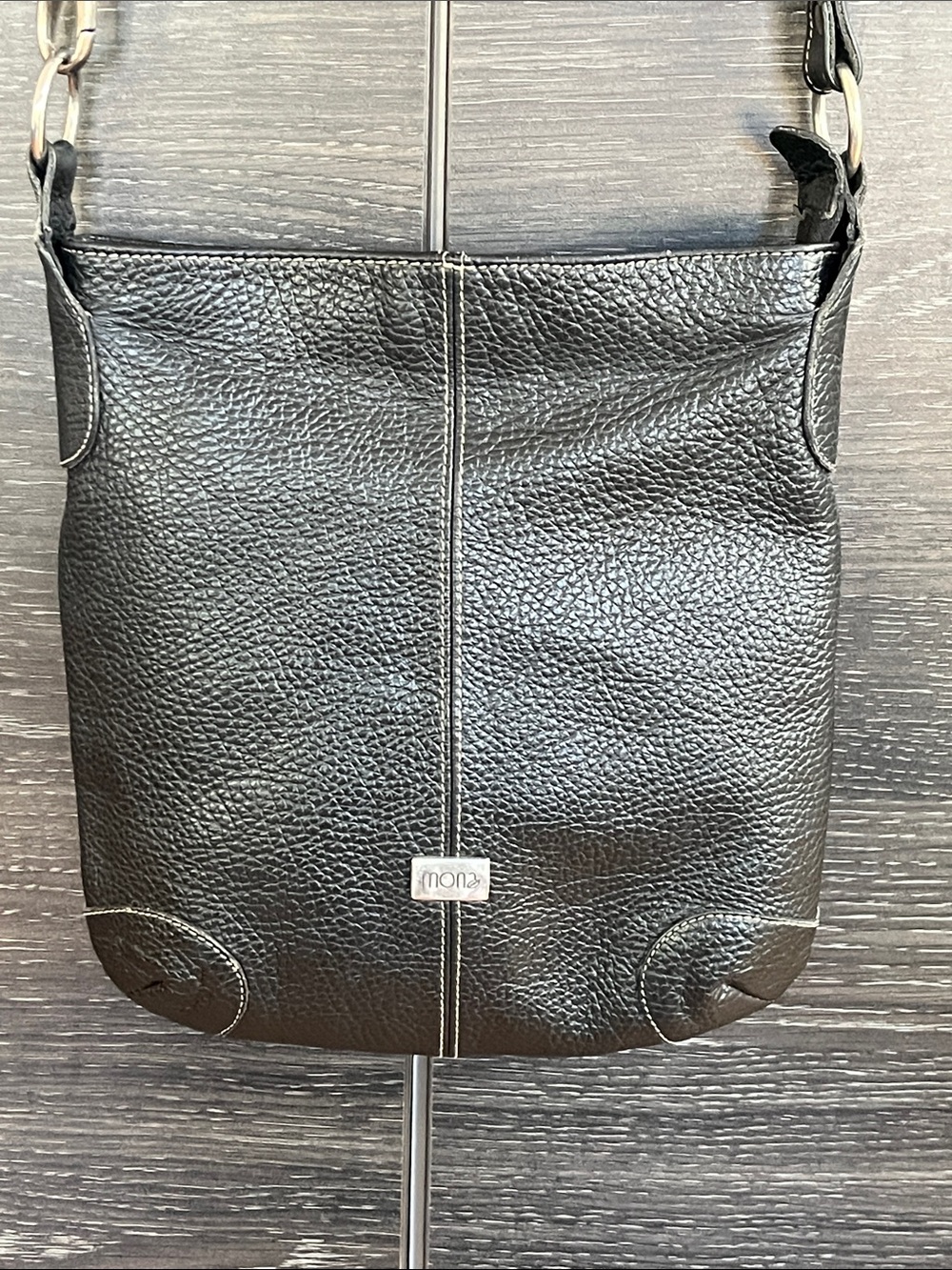Mona Black Pebbled Leather Bag